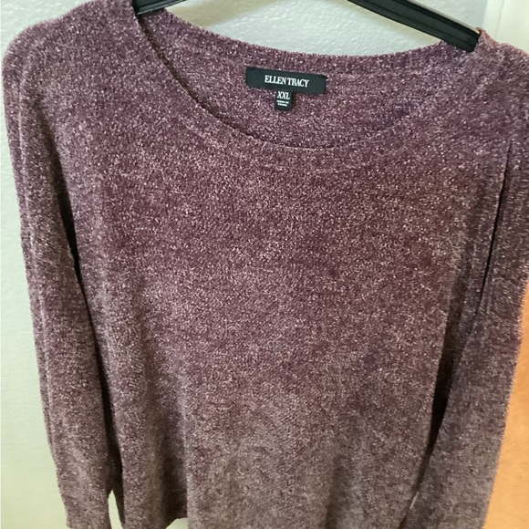 Ellen Tracy Purple Crew Neck Sweater Soft Knit - Picture 1 of 2